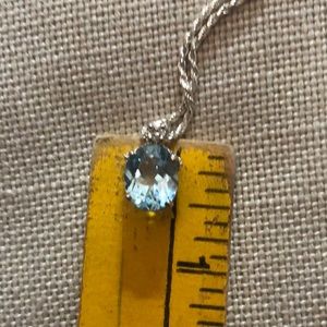 Blue topaz with diamond necklace